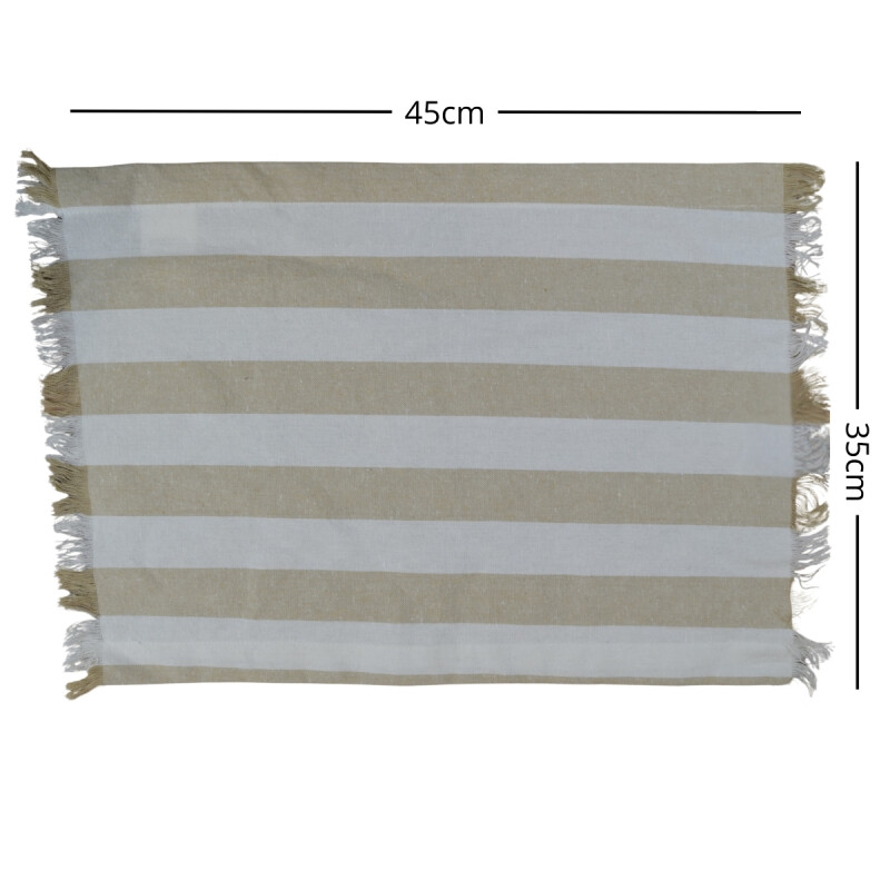 Individual algodón 35x45cm RAYAS BEIGE
