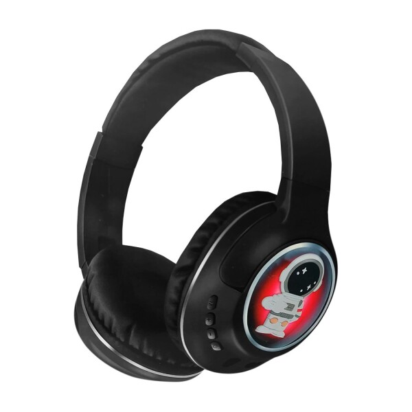 Auriculares Bluetooth Inalambricos Infantiles Rgb Astronauta Variante Color Negro