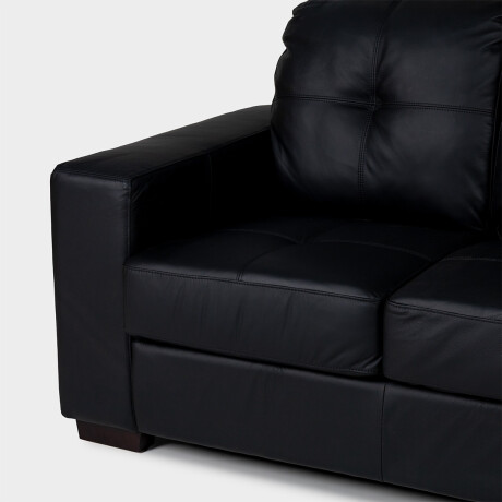 Sofá Fargo - Cuero Básico - 2 cuerpos 450 (Negro)