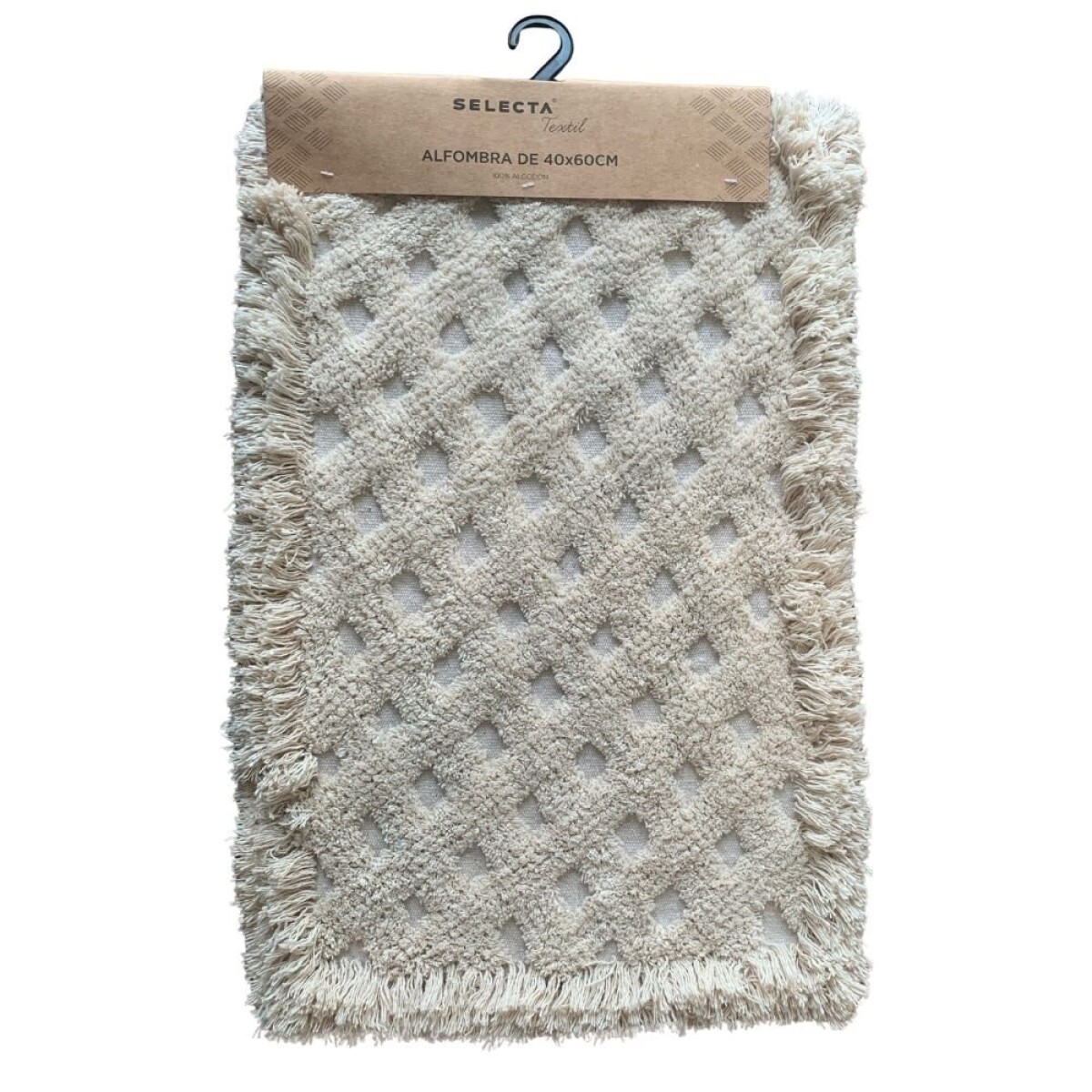 ALFOMBRA RECT DOS TEXTURAS NATURAL. 40x60CM 