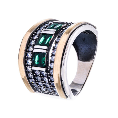 Anillo de plata 925 y double con circonias Anillo de plata 925 y double con circonias