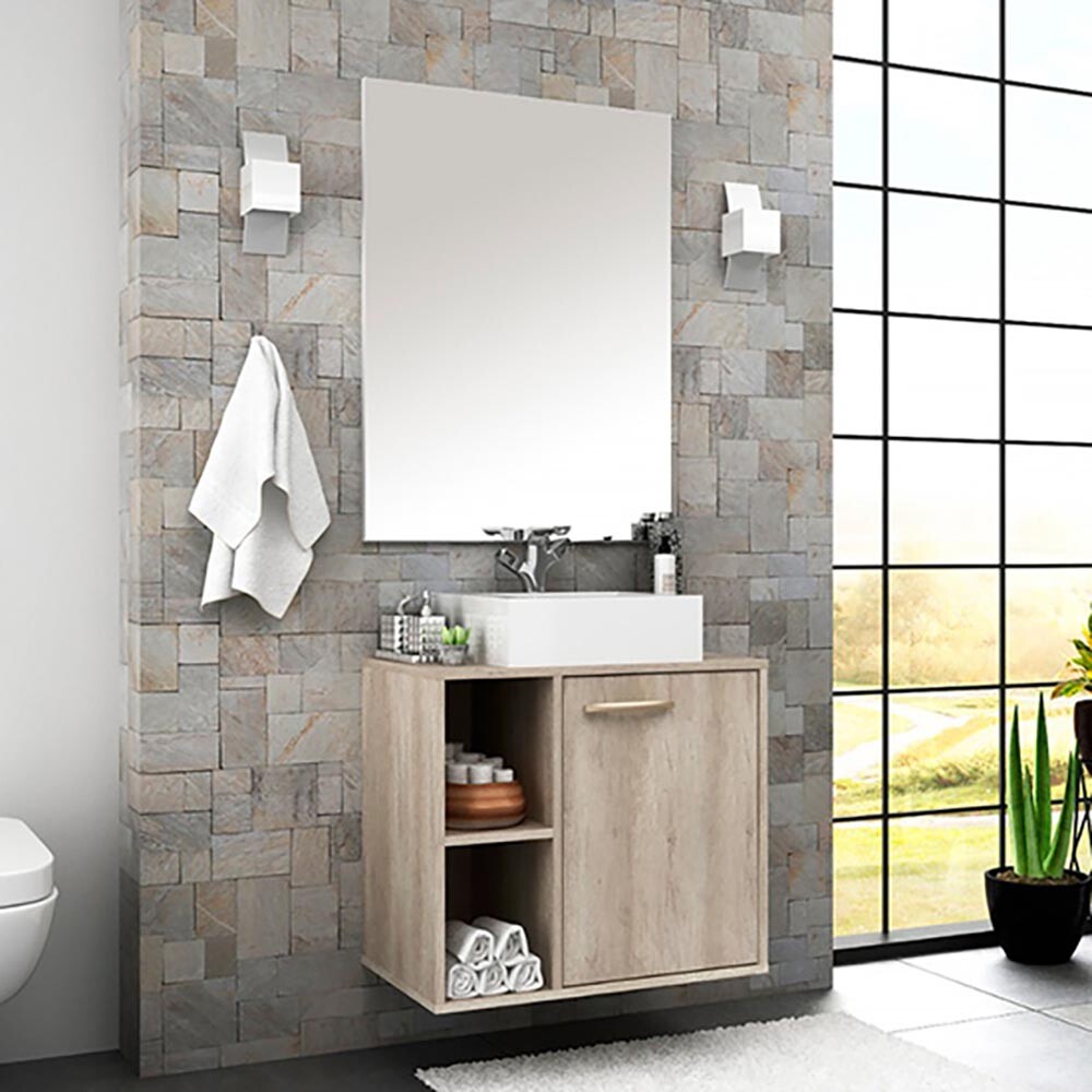CONJUNTO MUEBLE DE BAÑO MODELO ANNE / MUEBLE AÉREO + ESPEJO + BACHA / 60 CM Conjunto Mueble De Baño Modelo Anne / Mueble Aéreo + Espejo + Bacha / 60 Cm