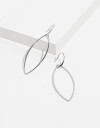 Aros Colgantes Largos Aros Largos Ovalados - Plateado Hematite