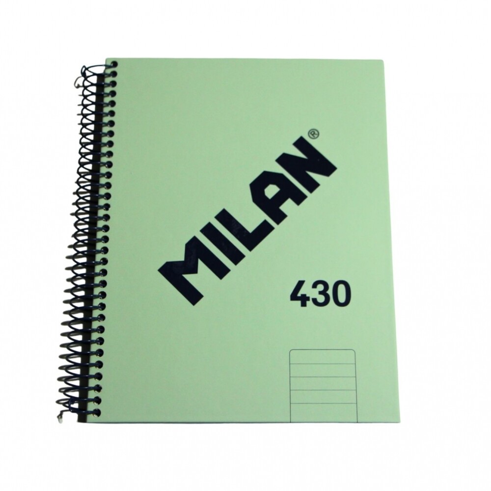 CUADERNO MILAN CON ESPIRAL TAMAÑO A5 RAYADO DE 80 HOJAS COLOR VERDE PASTEL CUADERNO MILAN CON ESPIRAL TAMAÑO A5 RAYADO DE 80 HOJAS COLOR VERDE PASTEL