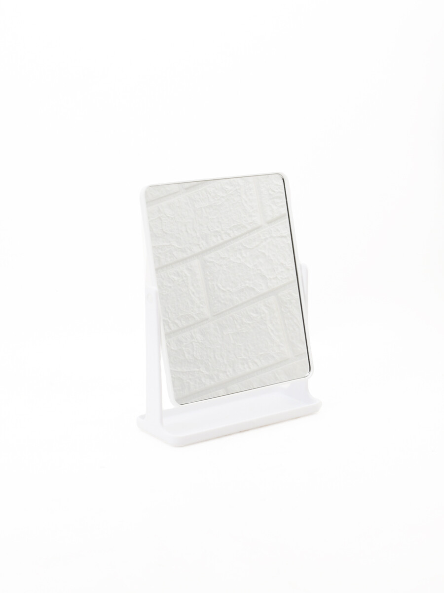 ESPEJO CUADRADO CON BASE - BLANCO 