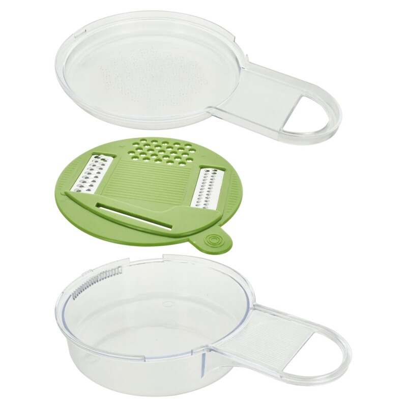 Set de 7 Utensilios de Cocina Rallador Cortador Cubiertero Especieros Verde