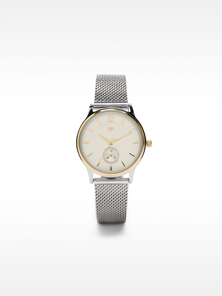 Reloj Pulsera De Malla Metálica De Acero - plateado 
