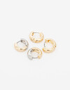 Aros Argollas Set Metal Set De Argollas Biplating - Dorado