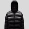 Moncler -Campera impermeable con capucha desmontable rellena de plumas, Maya Negro