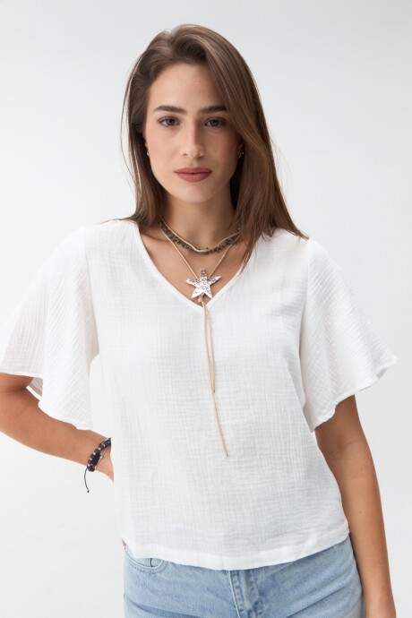 BLUSA MANGA CORTA NIGELLA Blanco