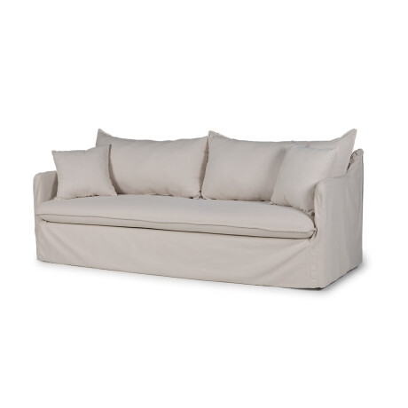 Sofá Snow con Funda - Tela Rústica - 3 cuerpos TD5260-1635 (Beige)