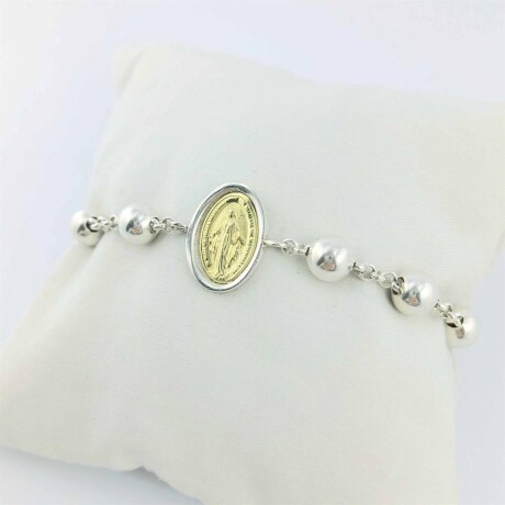 Pulsera de plata 925 con double de oro 18k. Milagrosa. Pulsera de plata 925 con double de oro 18k. Milagrosa.