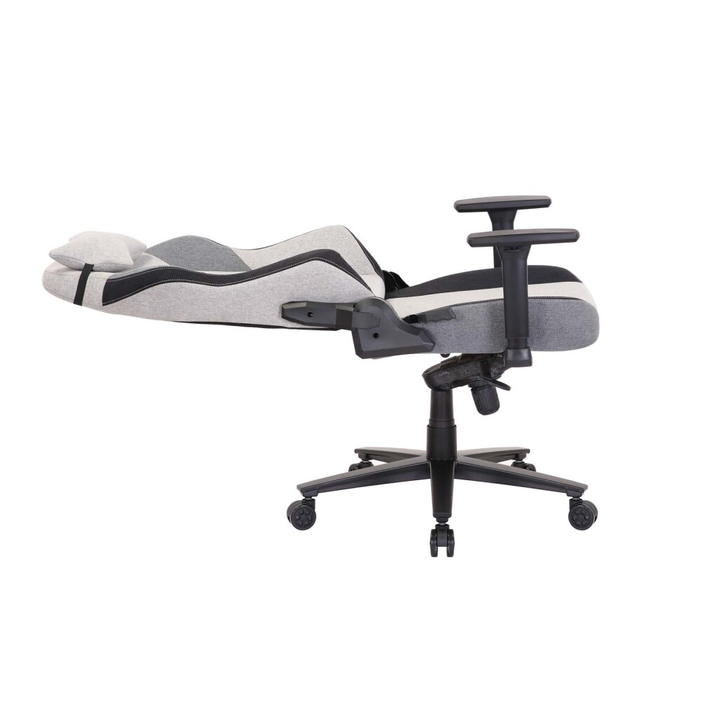 SILLA GAMER TELA-Y-METAL GRIS TOTAL D-314