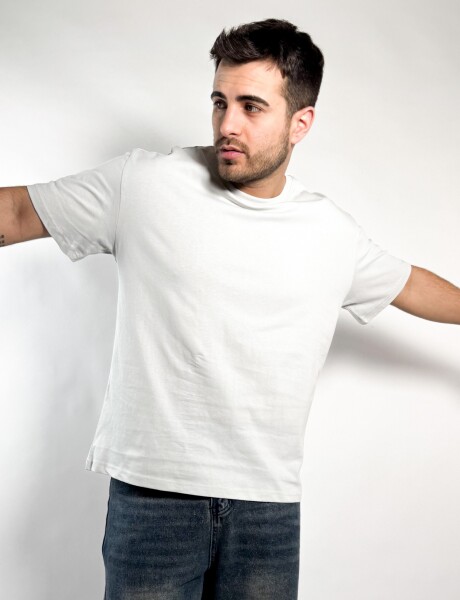 Remera oversize con estampa con relieve Bal Gris
