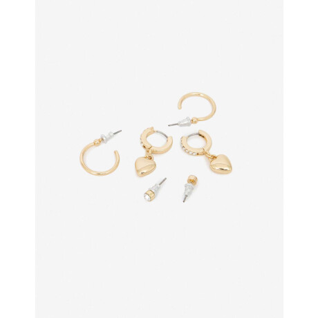 Set De Aros Con Strass Dorado