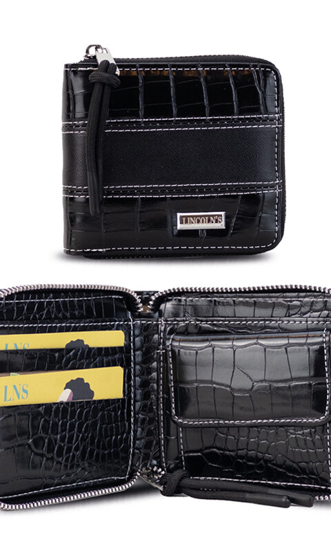 BILLETERA CANDELA CROCO NEGRO