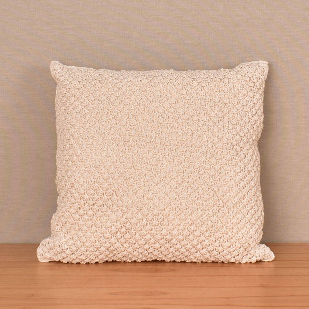 Almohadón Tejido Doble Punto Garbanzo - Pilar Crudo Almohadón Tejido Doble Punto Garbanzo - Pilar Crudo