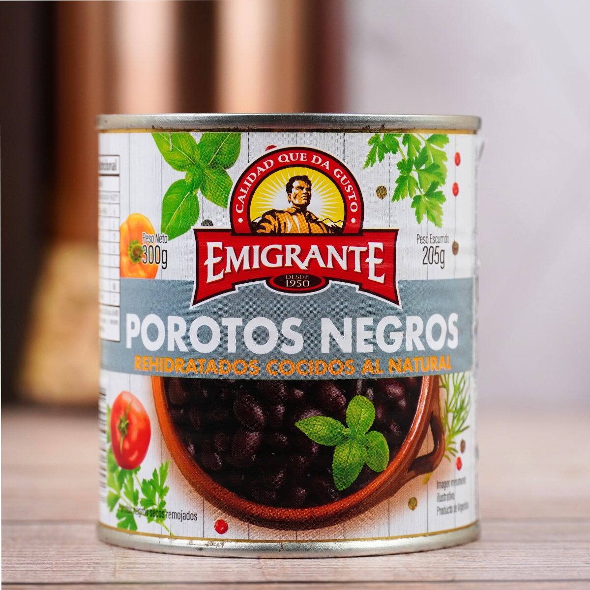 POROTOS NEGROS LATA 300G EMIGRANTE 