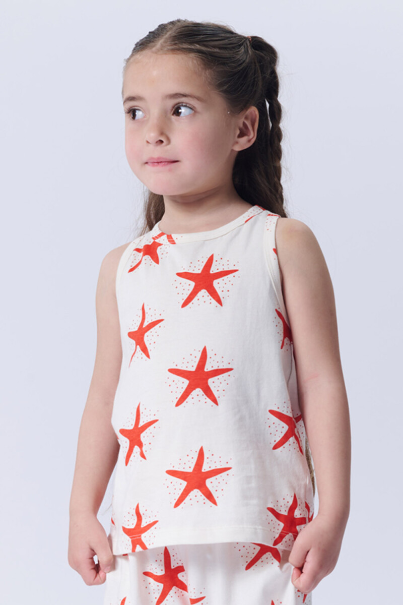Musculosa Nudo Espalda Estrella De Mar Blanca