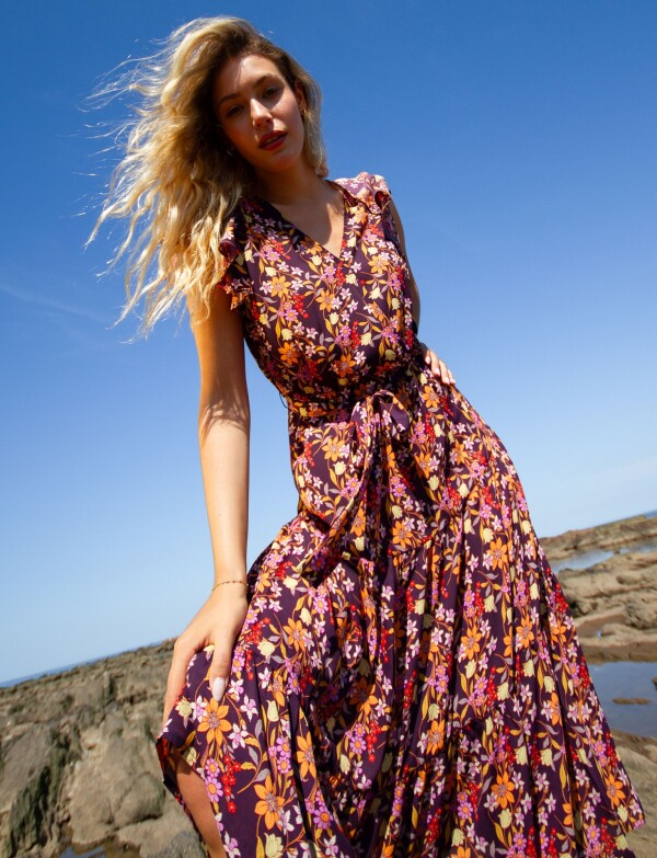 Vestido Maxi Spring BORDEAUX/MULTI