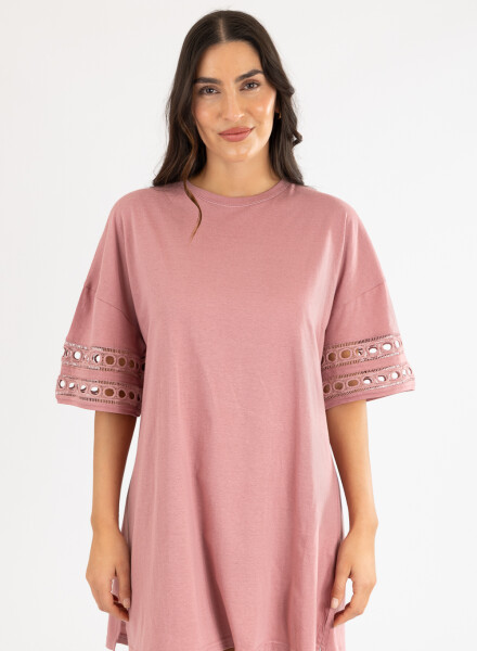 Cotton lace dress Marron