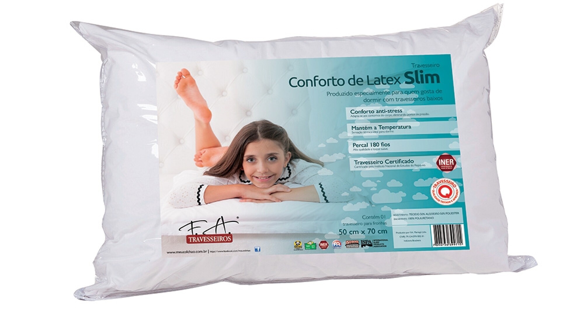 Almohada de látex Cloen 70 cm  Comprar online Embargosalobestia -  Embargosalobestia