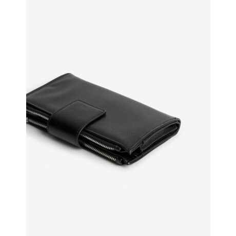 Billetera Fichero Con Solapa Negro