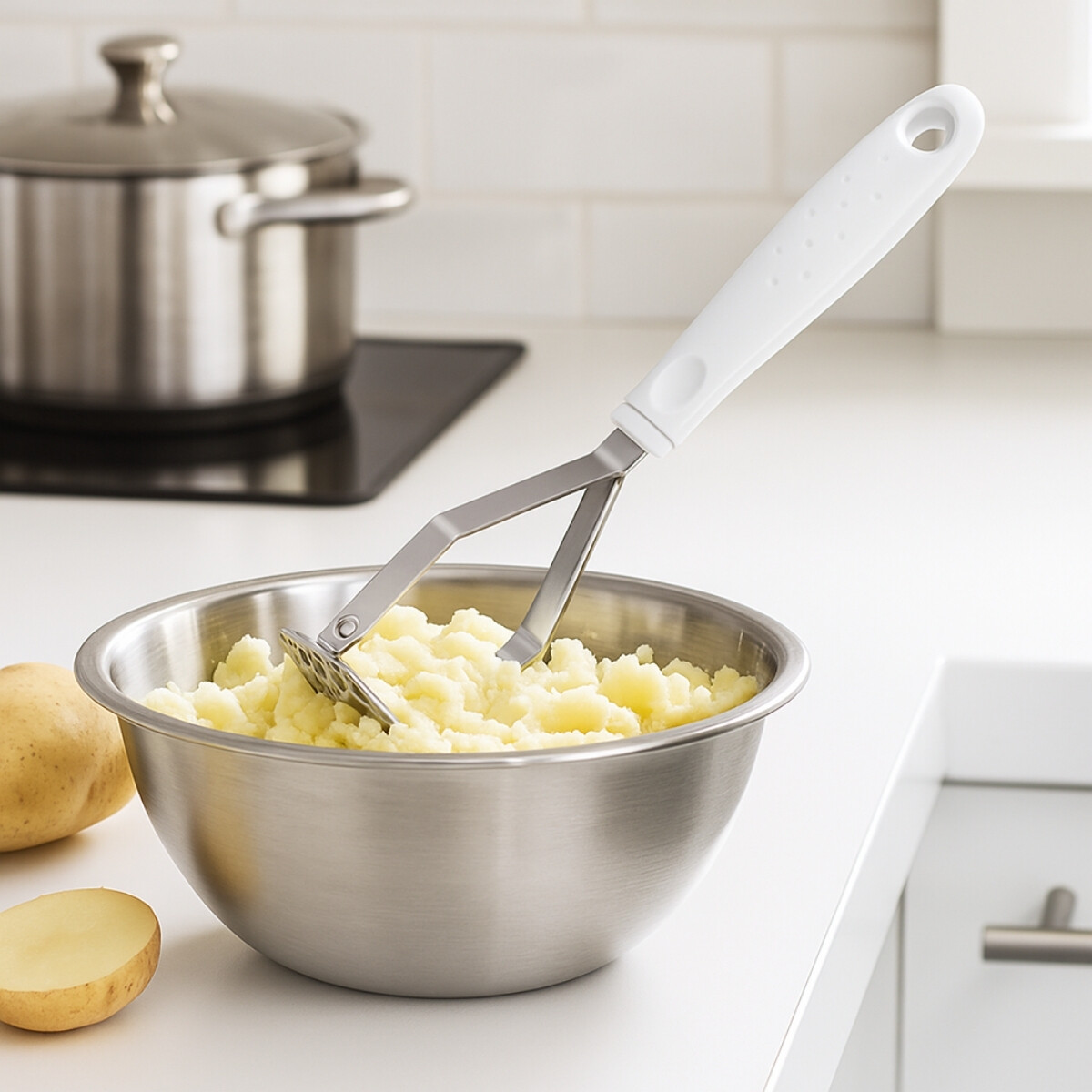 Pisapapas Utilita Blanco Acero Inoxidable Tramontina 