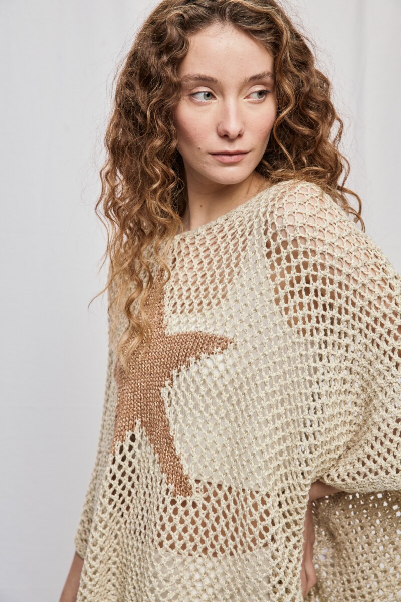 PONCHO STAR Beige