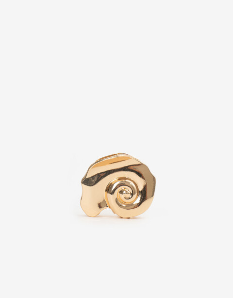 Broche Metal Broche Metálico Caracol Marino - Dorado