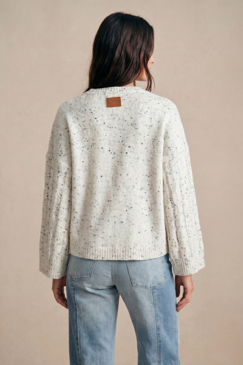 Sweater Texturado Bouttonne Gris Melange