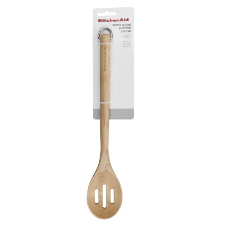 Cuchara de madera ranurada con gancho KitchenAid Cuchara de madera ranurada con gancho KitchenAid