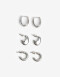 Aros Argollas Set Metal Set De Argollas Metal Bold - Plateado Rodio