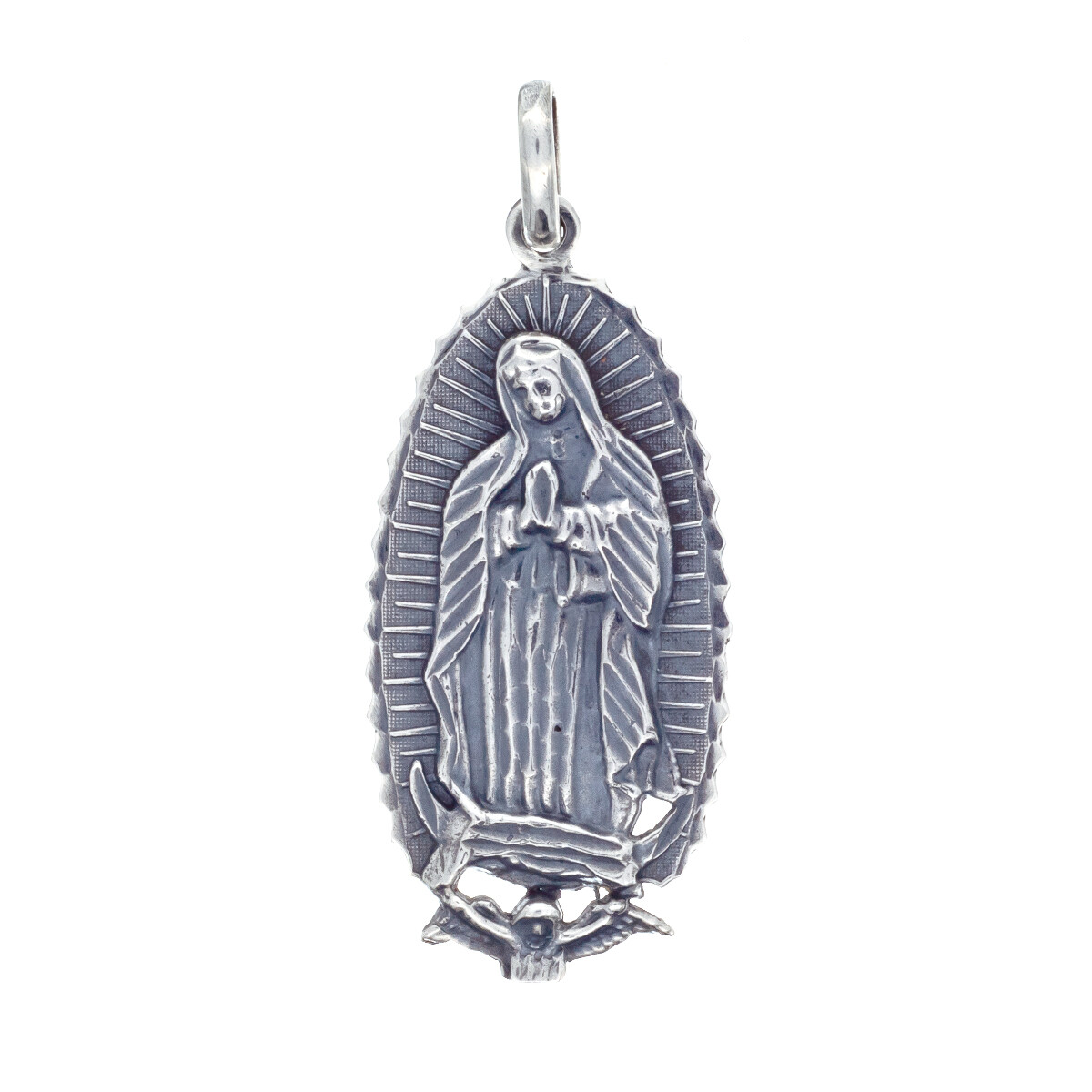 Medalla religiosa de plata 925, GUADALUPE. 