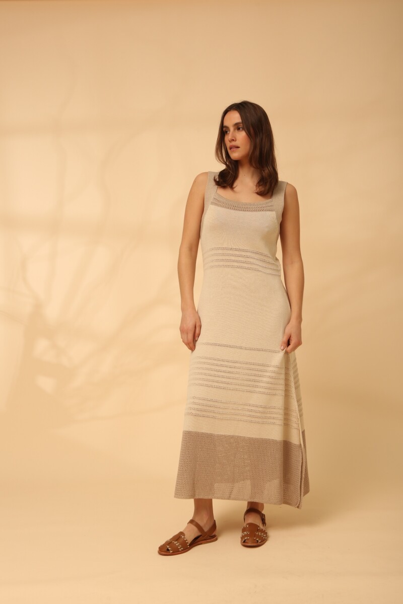 VESTIDO LAVANDA SS24 Crudo Y Beig