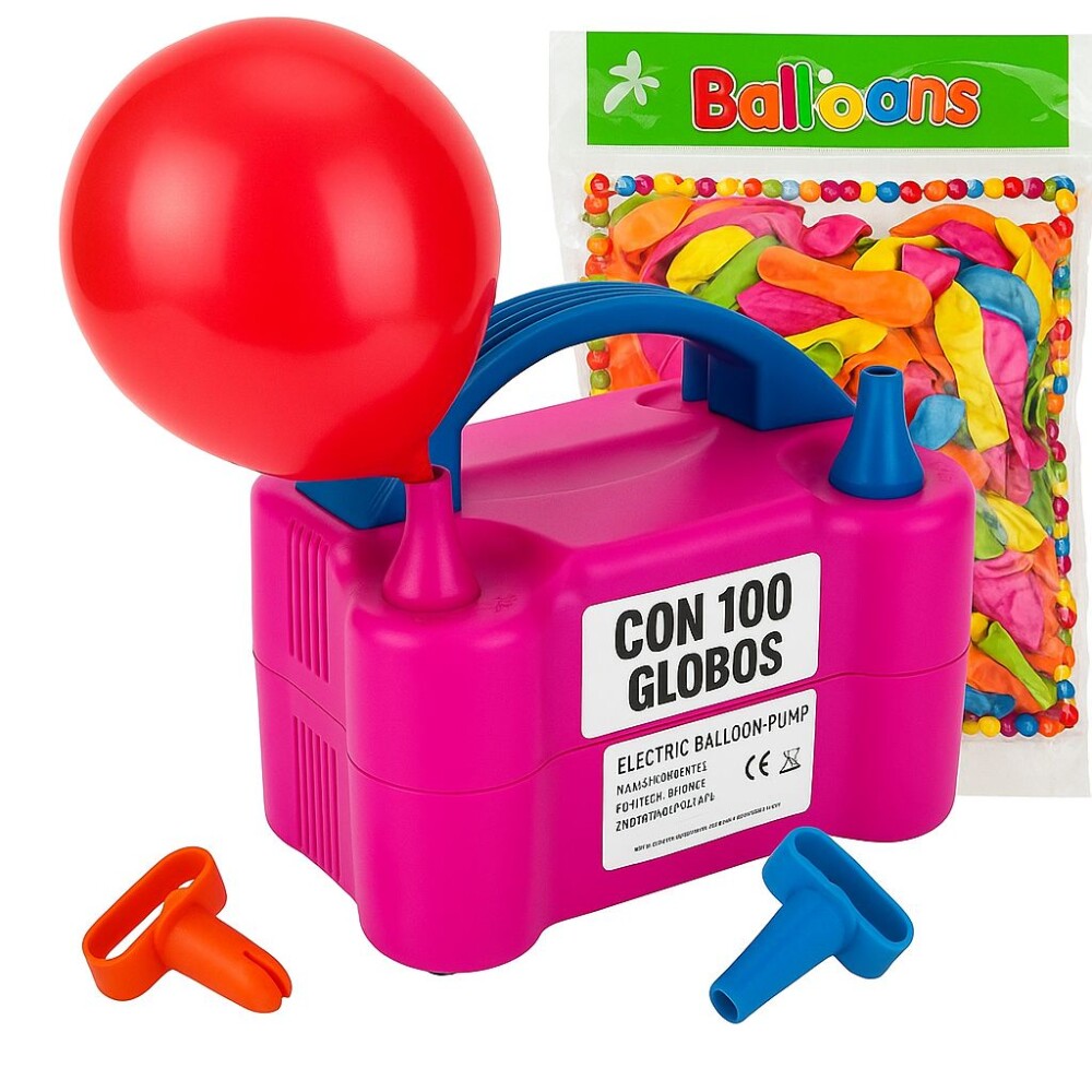 Set De Inflador De Globos + Pack de 100 Unidades De Globos Multicolor Set De Inflador De Globos + Pack de 100 Unidades De Globos Multicolor