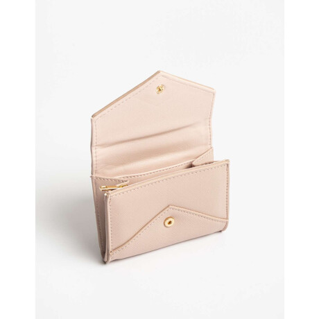 Billetera Con Solapa Rosa Piel