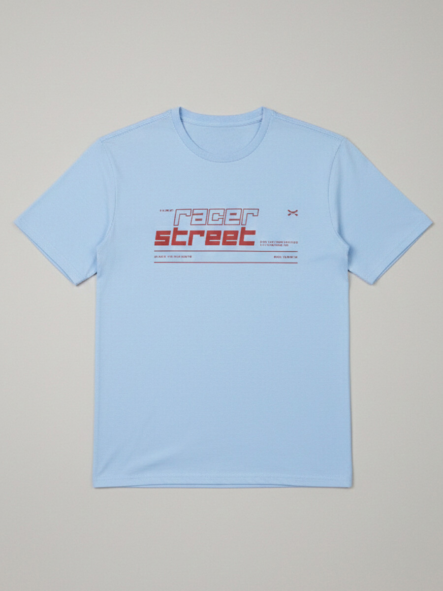 T-SHIRT RACER DIXIE - Celeste 