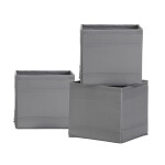 SET 3 ORGANIZADORES TELA GRIS 14x14x13CM SET 3 ORGANIZADORES TELA GRIS 14x14x13CM