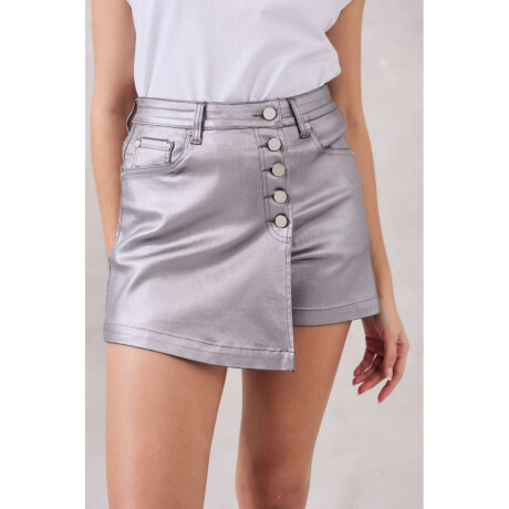 Skort Metalizada Plata