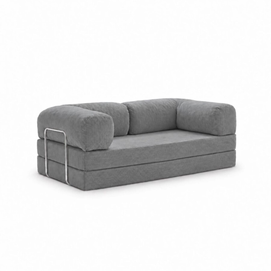 Sillón Cama Teddy 2 Cuerpos Gris