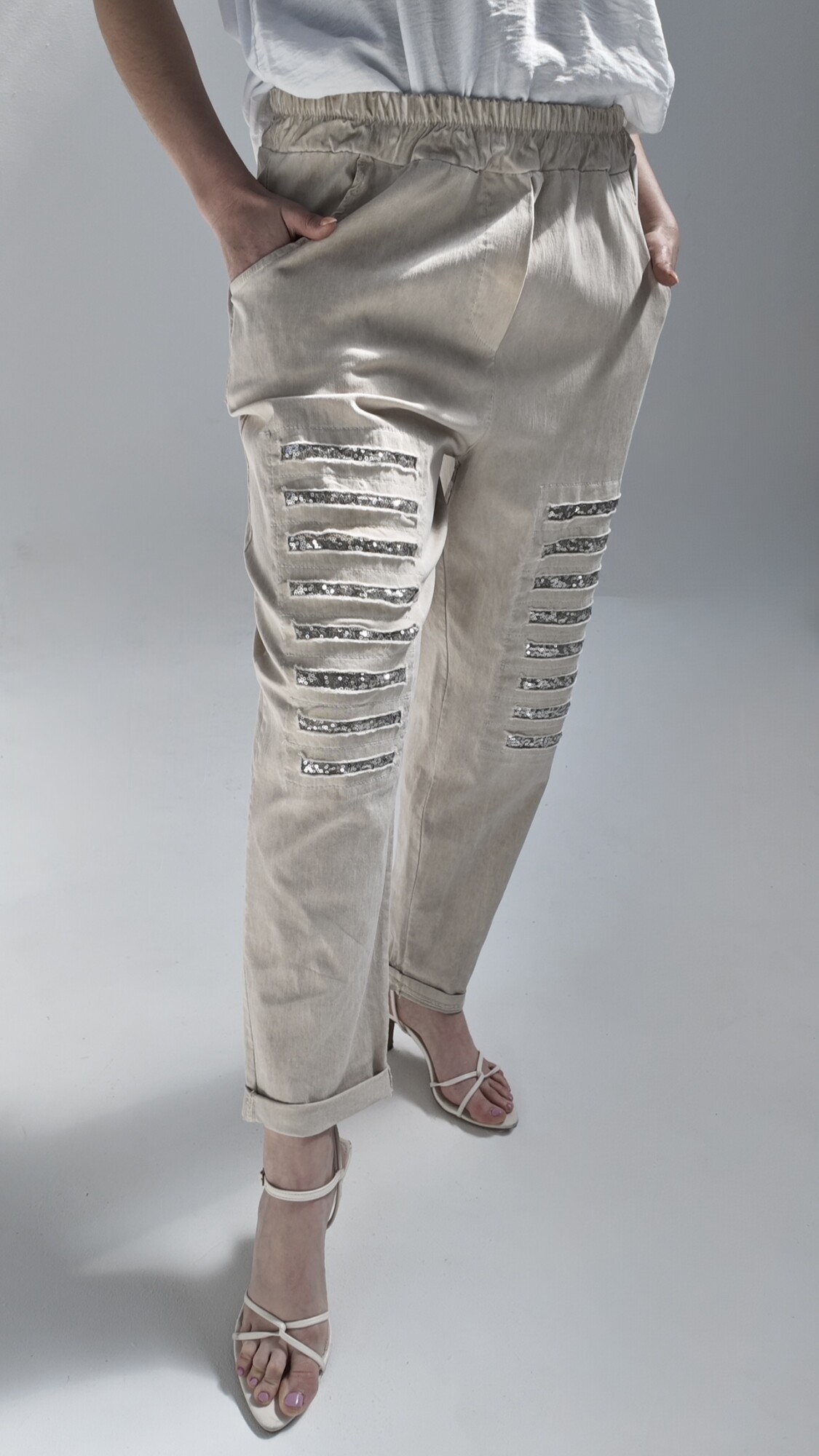 Pantalón Baggy Amelia Beige