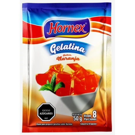 GELATINA HORNEX 50G 8P NARANJA GELATINA HORNEX 50G 8P NARANJA