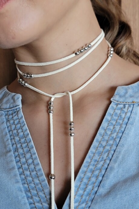 Collar Corbatín Crudo - Plata