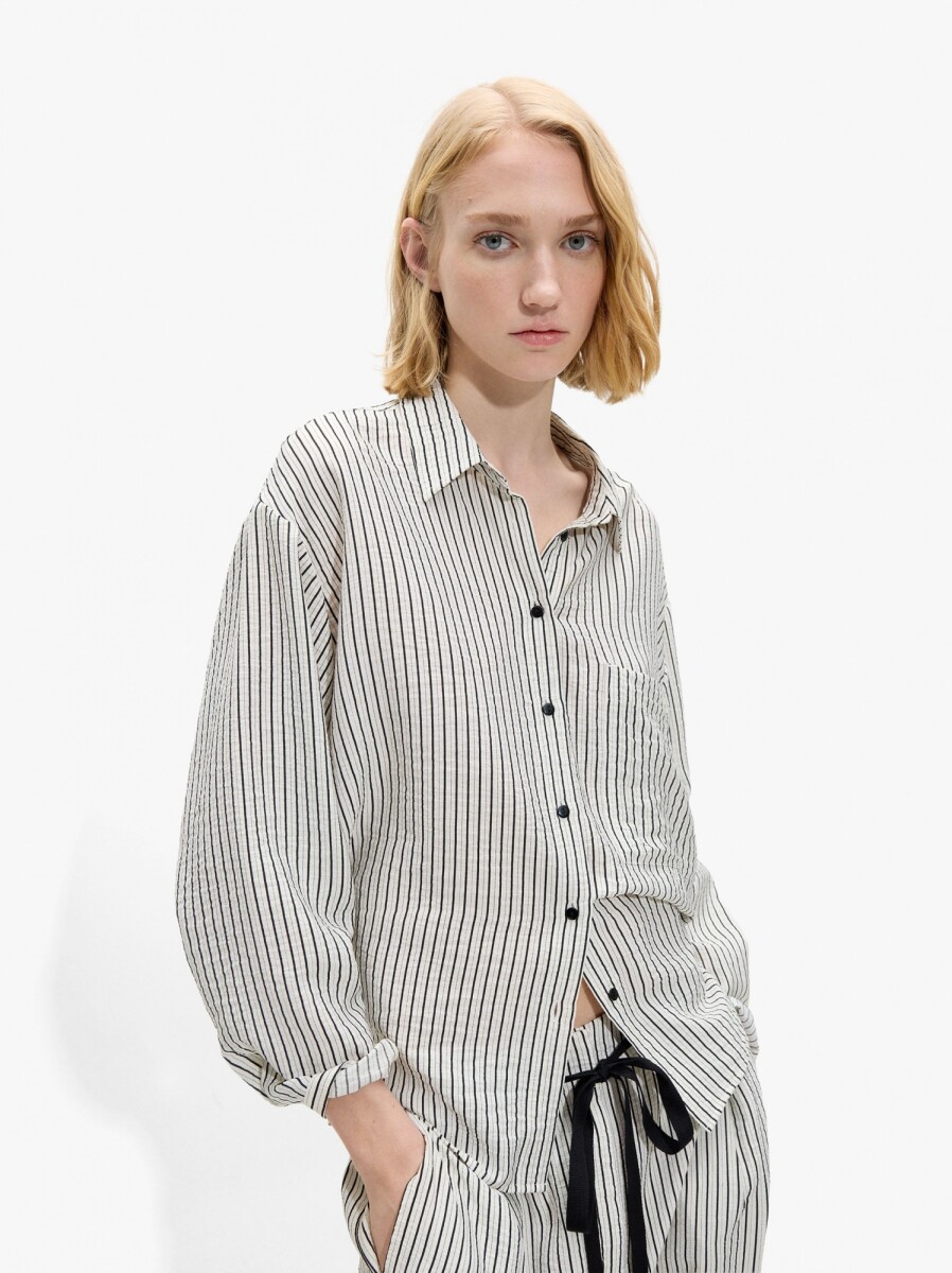 Camisa Con Rayas - crudo 