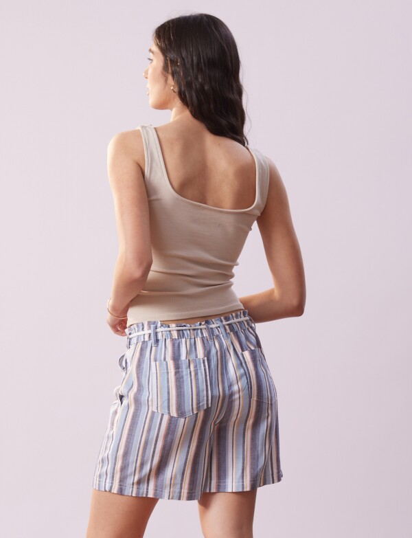 Short Lino MULTI/AZUL