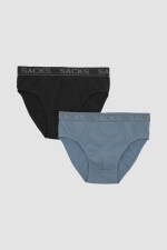 Pack x2 slips algodón elastano Azul piedra