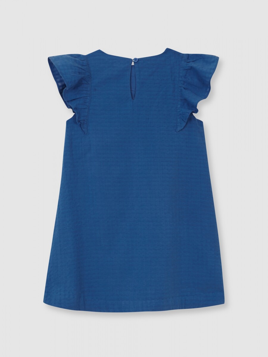 Vestido Con Tiras Bordadas Gris