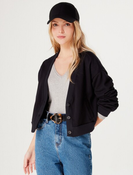 BLUSA BÁSICA DE MANGA LARGA Y CUELLO EN V GRIS