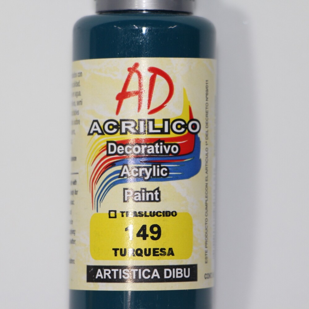 PINTURA ACRILICA ARTISTICA DIBU 60 ML. DIFERENTES COLORES COLOR TURQUESA 149
